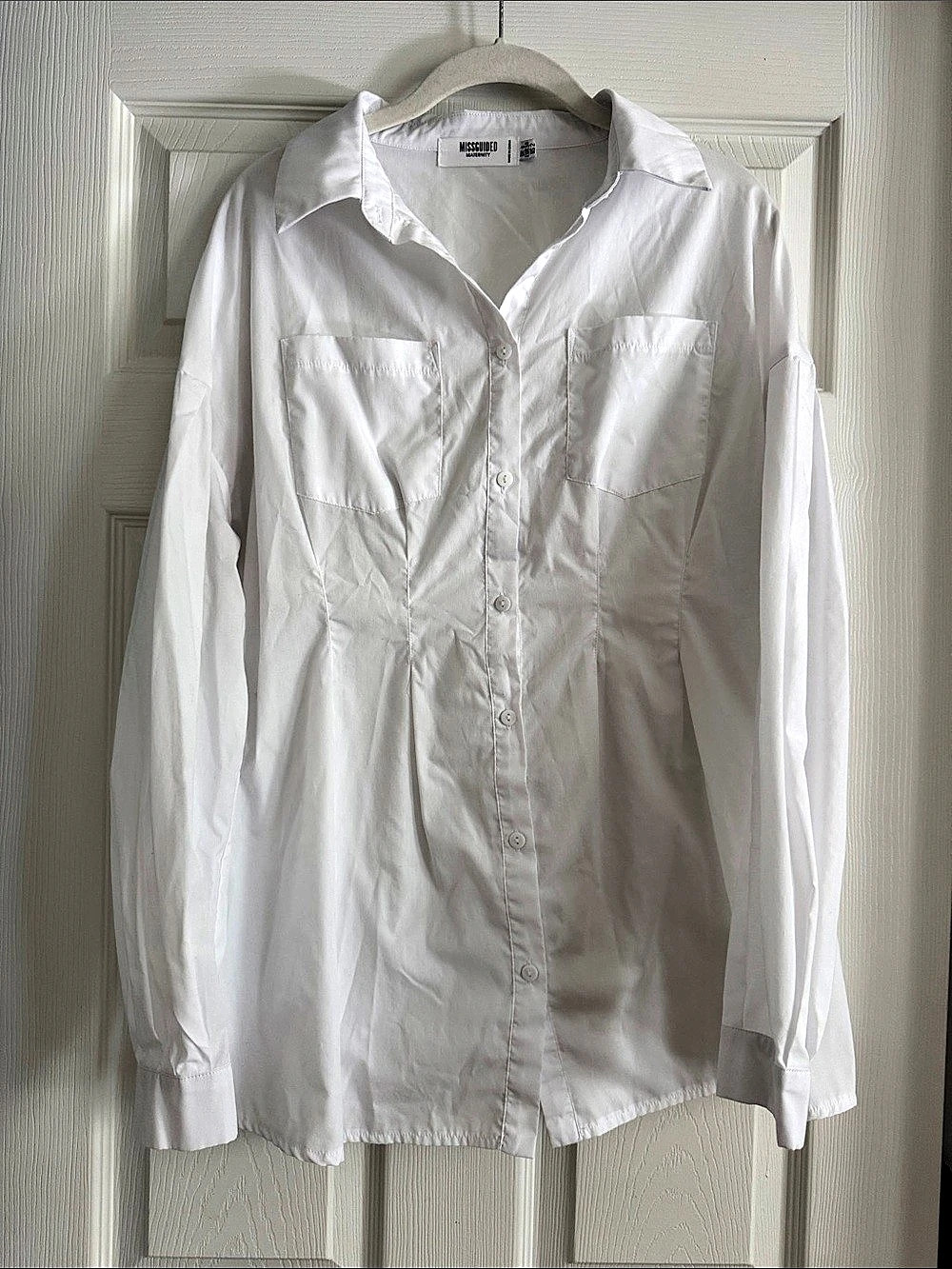 Misguided maternity White Button Down Shirt Size US 2